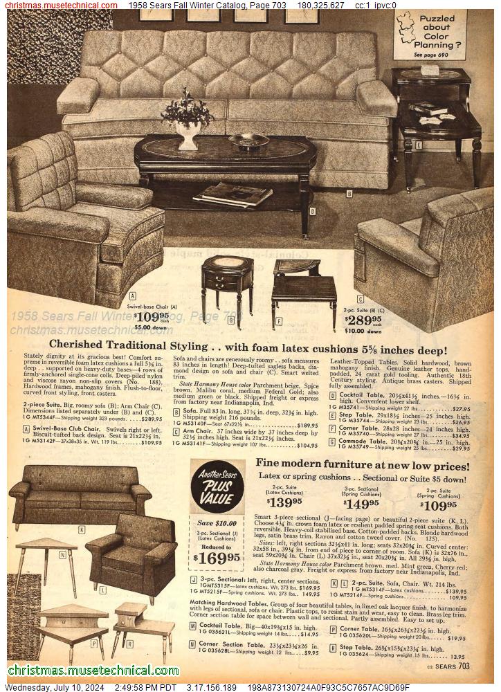 1958 Sears Fall Winter Catalog, Page 703