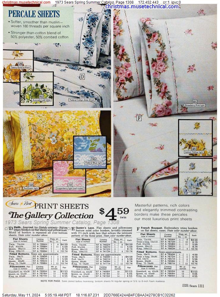 1973 Sears Spring Summer Catalog, Page 1308