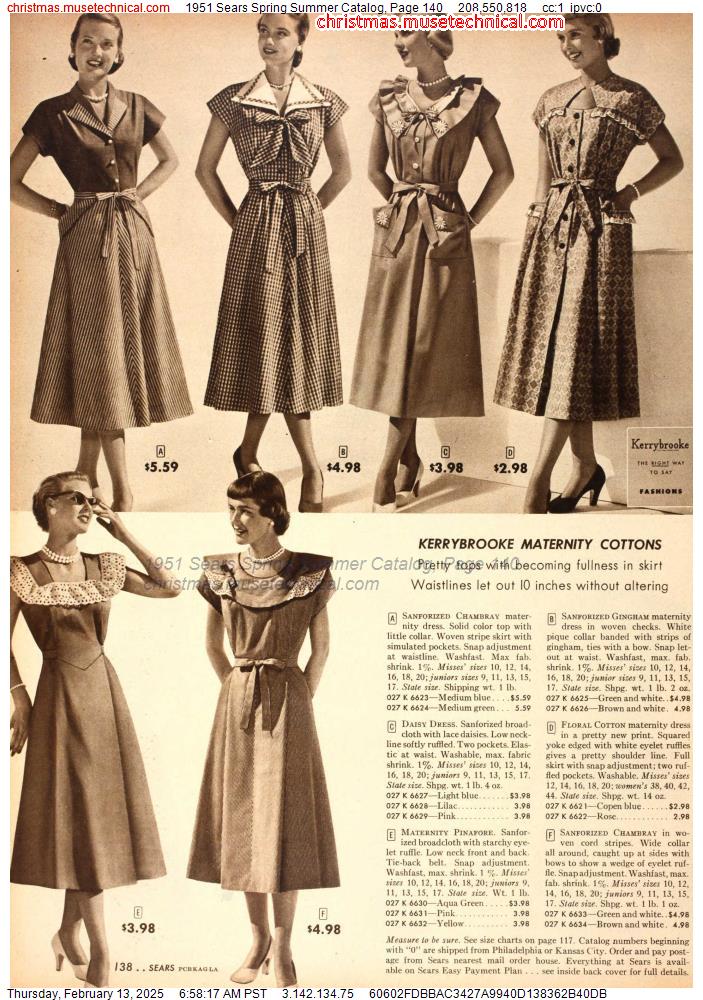 1951 Sears Spring Summer Catalog, Page 140