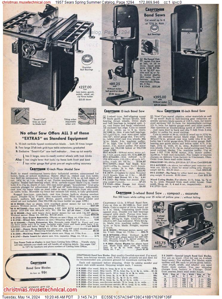 1957 Sears Spring Summer Catalog, Page 1294