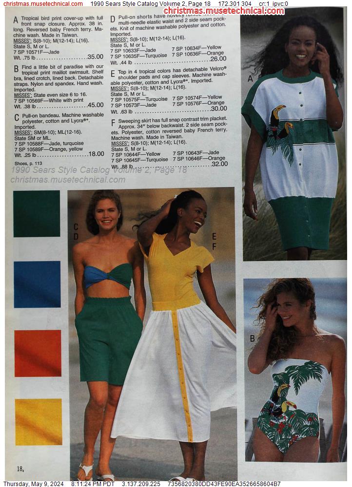 1990 Sears Style Catalog Volume 2, Page 18