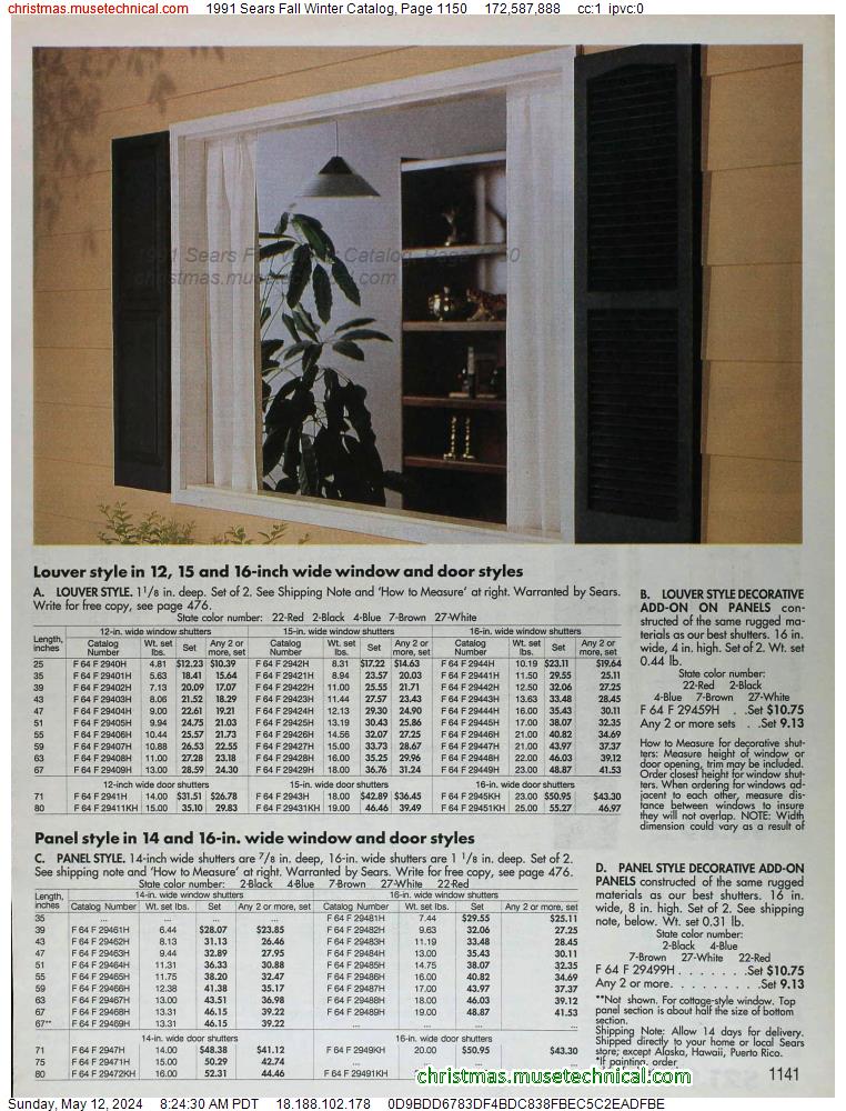 1991 Sears Fall Winter Catalog, Page 1150