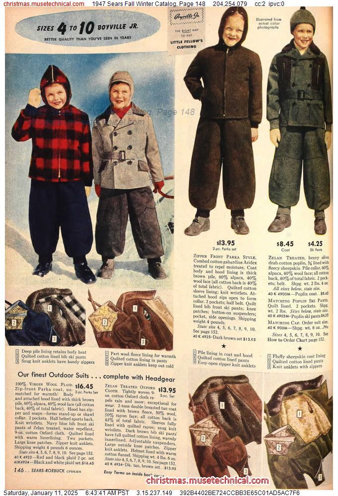 1947 Sears Fall Winter Catalog, Page 148