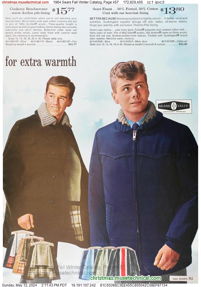1964 Sears Fall Winter Catalog, Page 457