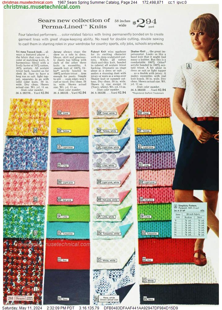 1967 Sears Spring Summer Catalog, Page 244