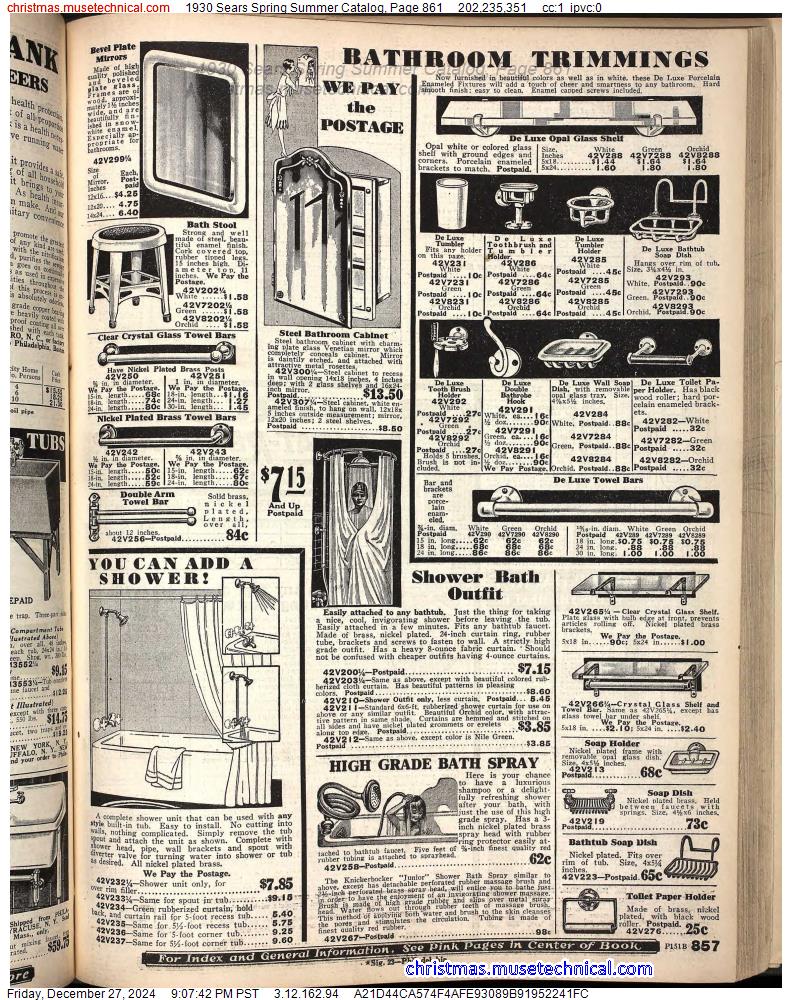 1930 Sears Spring Summer Catalog, Page 861