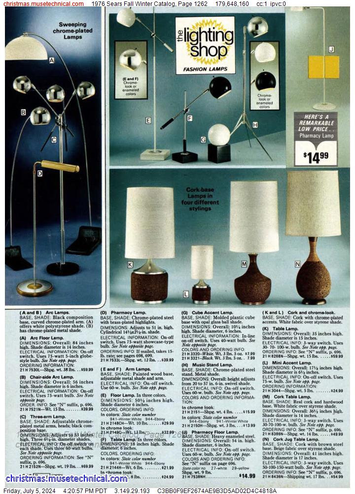 1976 Sears Fall Winter Catalog, Page 1262