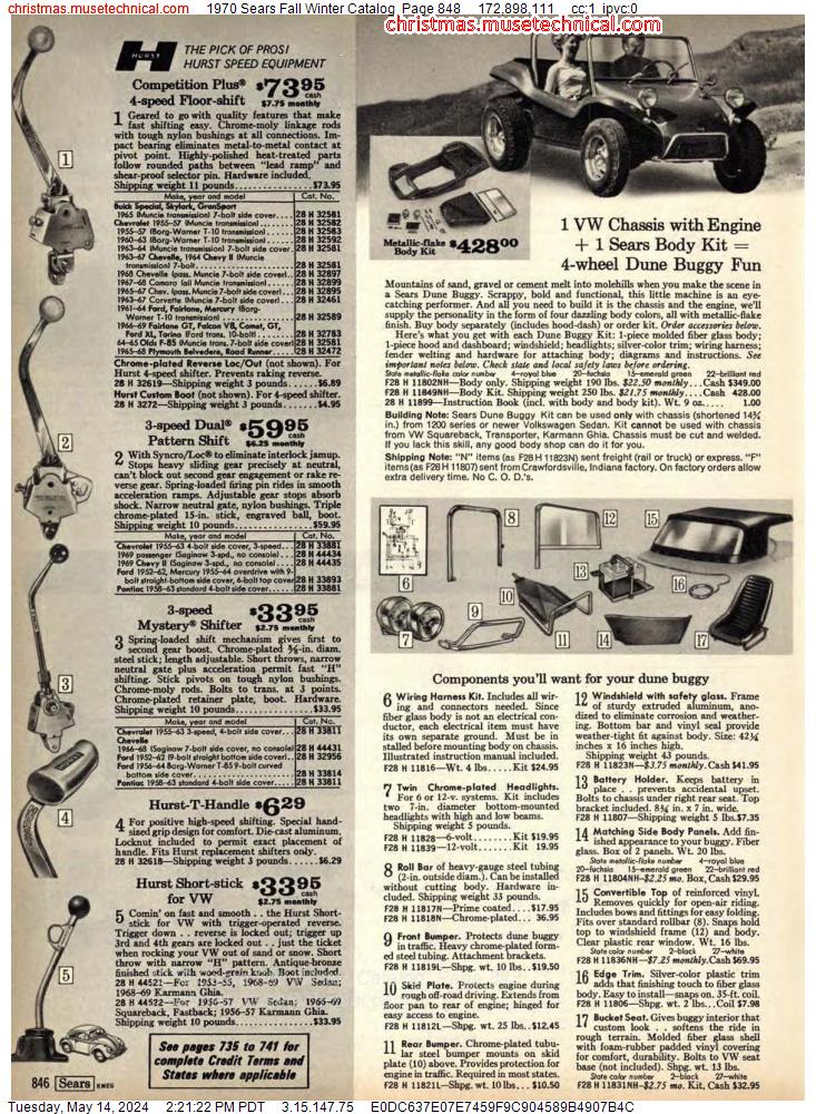 1970 Sears Fall Winter Catalog, Page 848