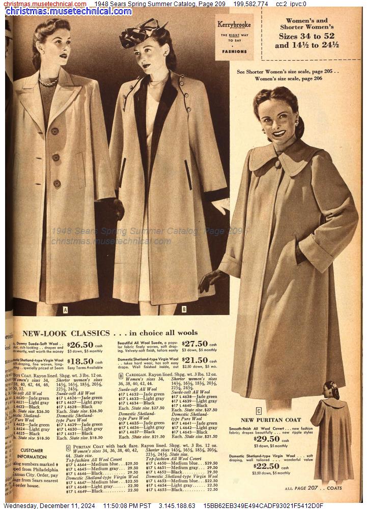 1948 Sears Spring Summer Catalog, Page 209