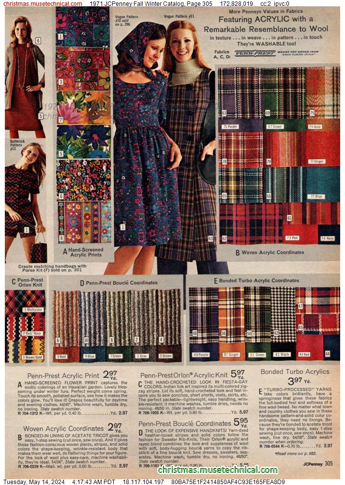 1971 JCPenney Fall Winter Catalog, Page 305