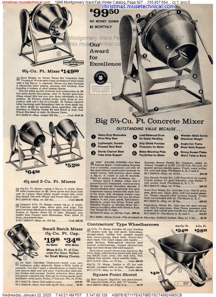 1966 Montgomery Ward Fall Winter Catalog, Page 927