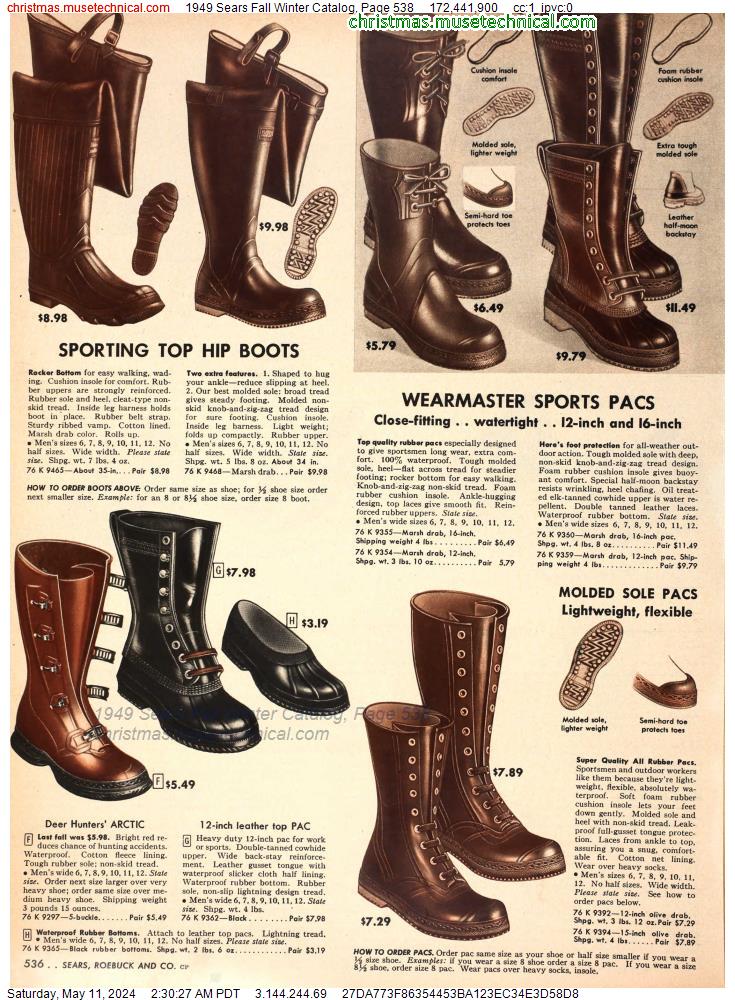 1949 Sears Fall Winter Catalog, Page 538
