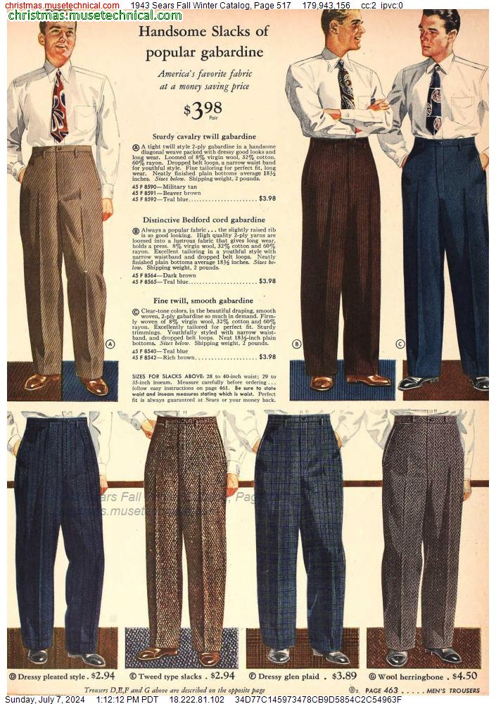 1943 Sears Fall Winter Catalog, Page 517