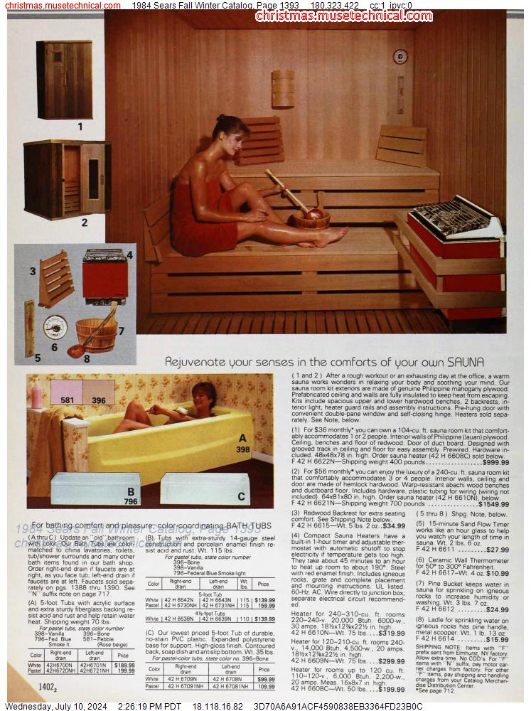 1984 Sears Fall Winter Catalog, Page 1393