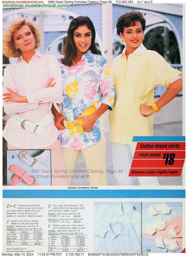1986 Sears Spring Summer Catalog, Page 99