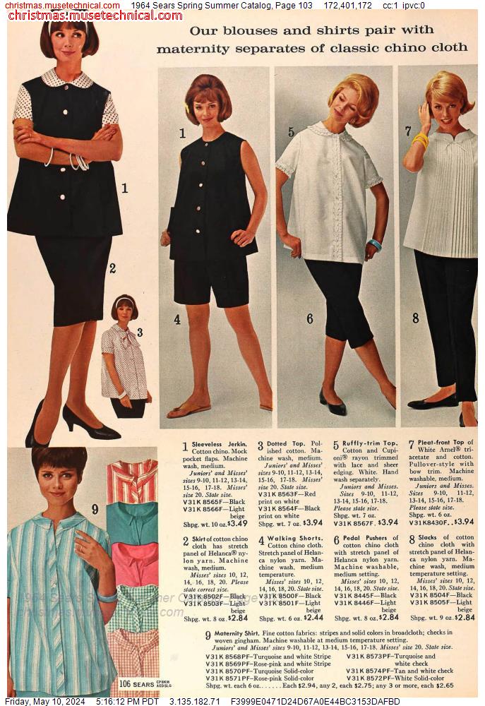 1964 Sears Spring Summer Catalog, Page 103