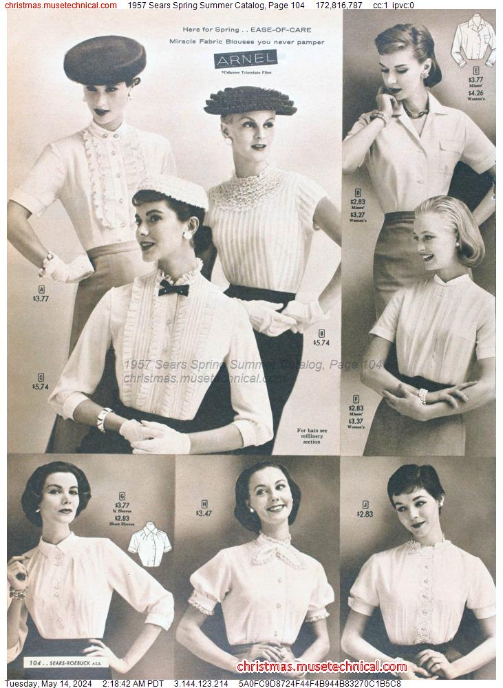 1957 Sears Spring Summer Catalog, Page 104