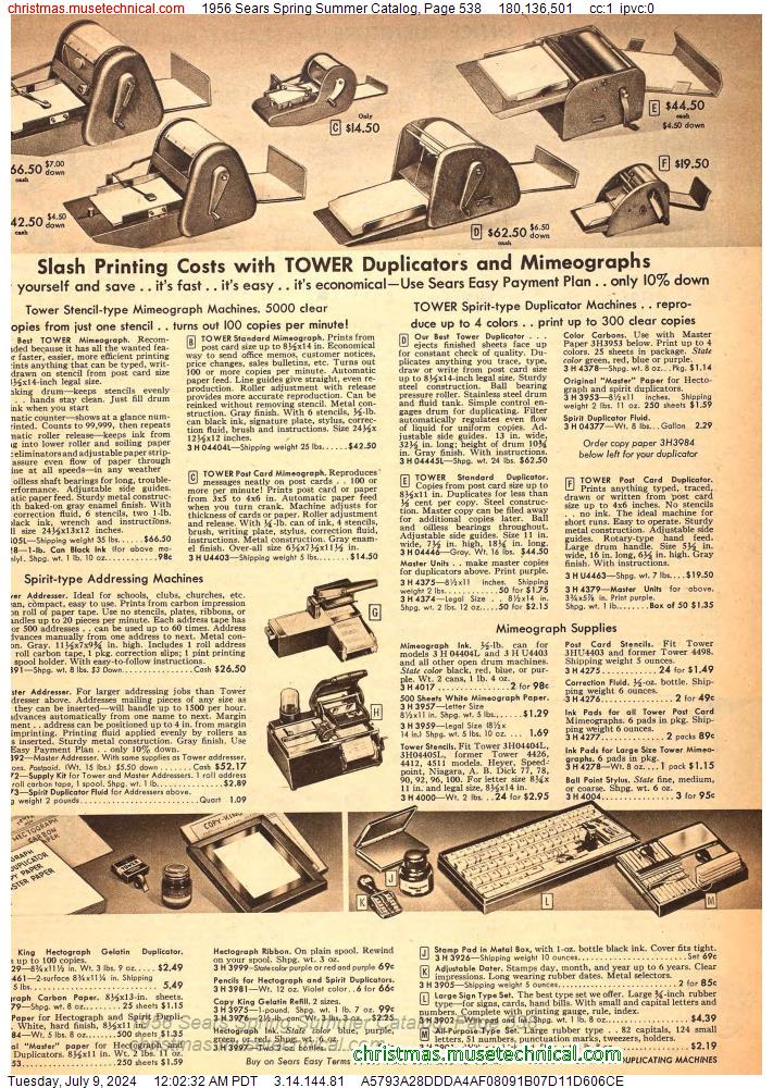 1956 Sears Spring Summer Catalog, Page 538