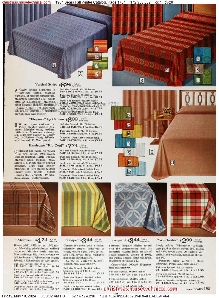 1964 Sears Fall Winter Catalog, Page 1751