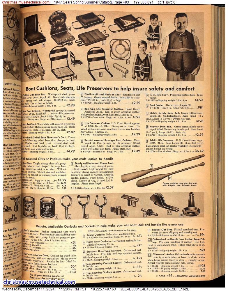 1947 Sears Spring Summer Catalog, Page 493