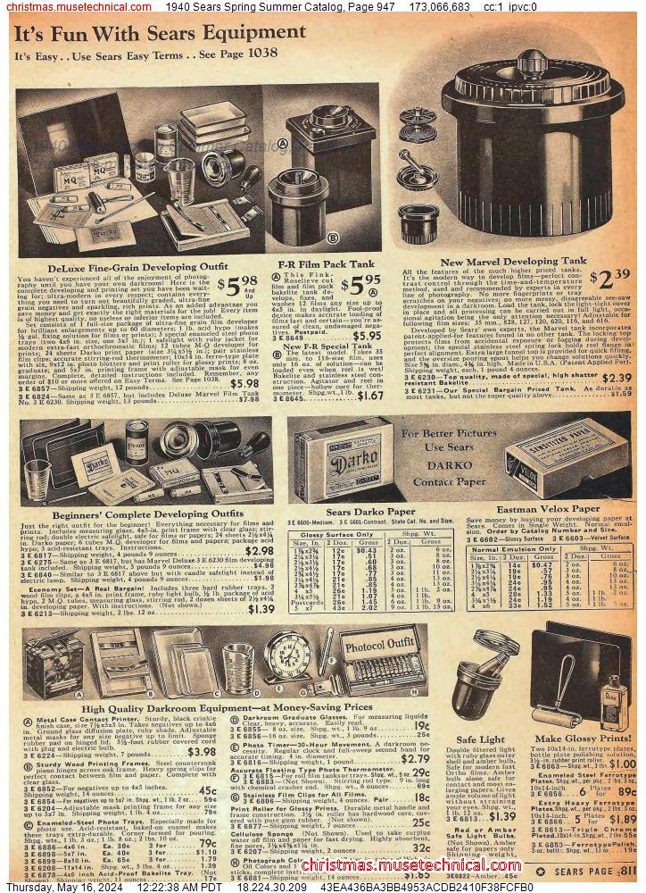 1940 Sears Spring Summer Catalog, Page 947