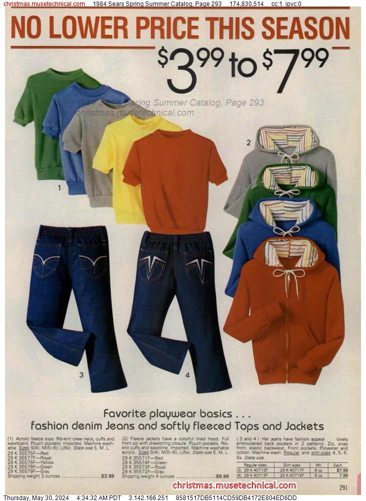1984 Sears Spring Summer Catalog, Page 293