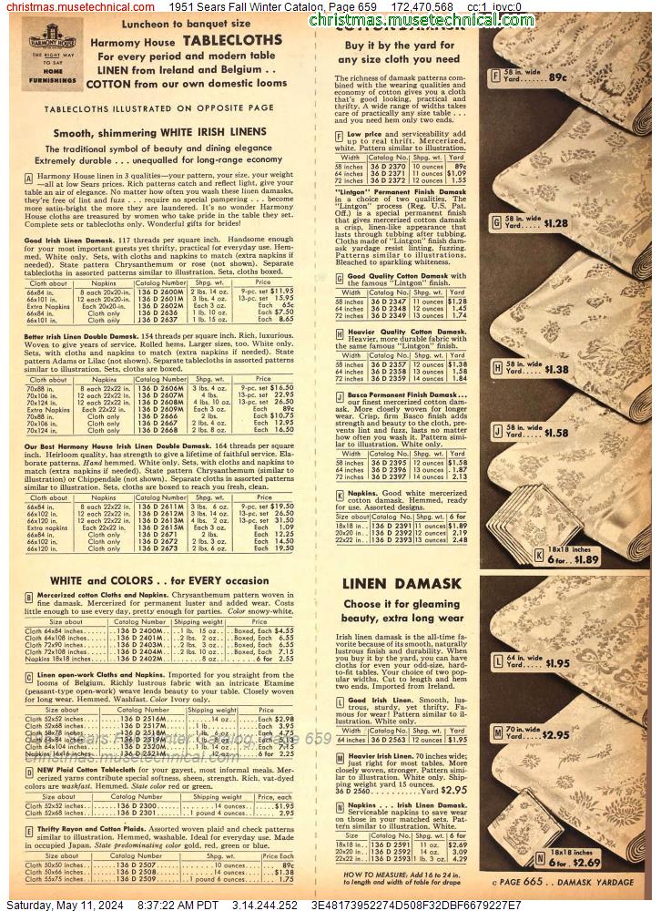 1951 Sears Fall Winter Catalog, Page 659