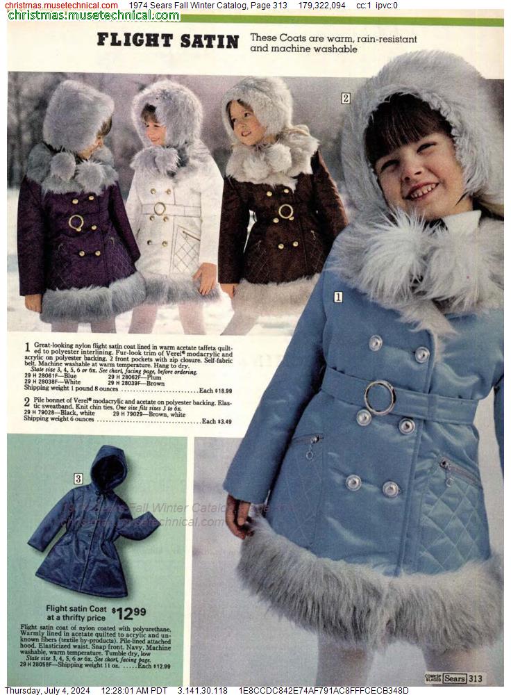 1974 Sears Fall Winter Catalog, Page 313