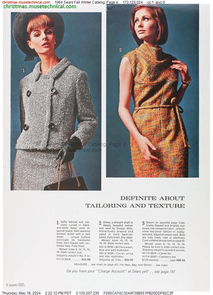 1964 Sears Fall Winter Catalog, Page 4