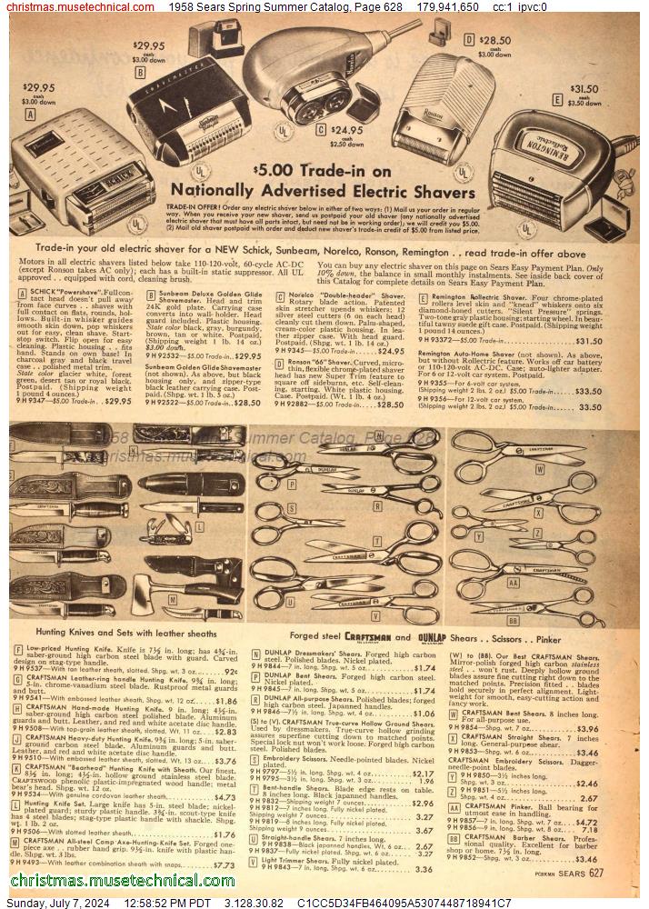 1958 Sears Spring Summer Catalog, Page 628