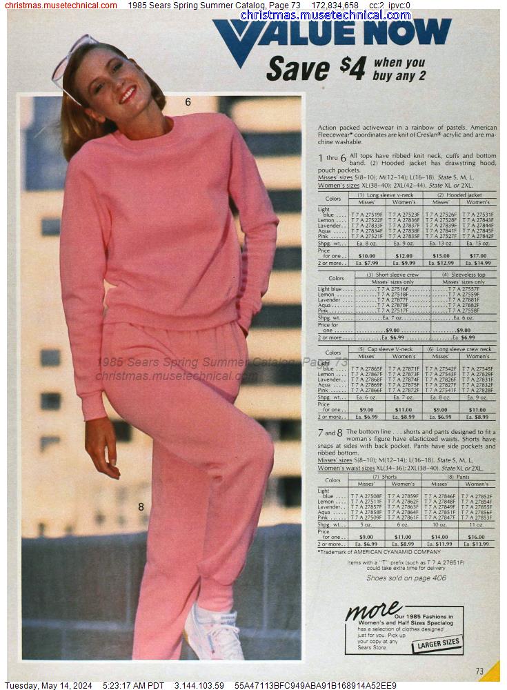 1985 Sears Spring Summer Catalog, Page 73