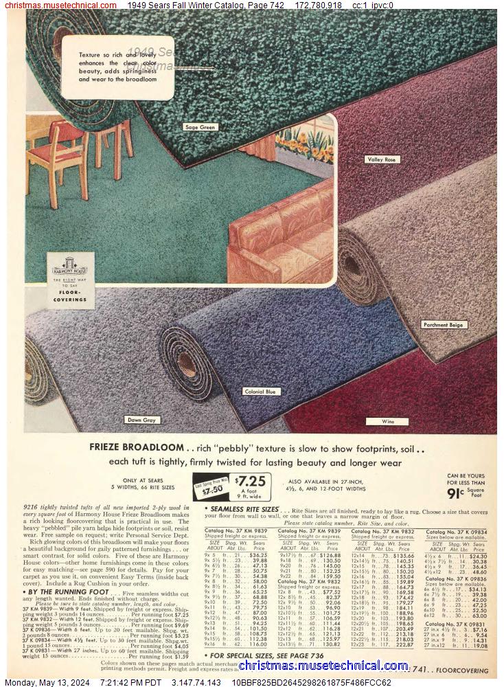 1949 Sears Fall Winter Catalog, Page 742
