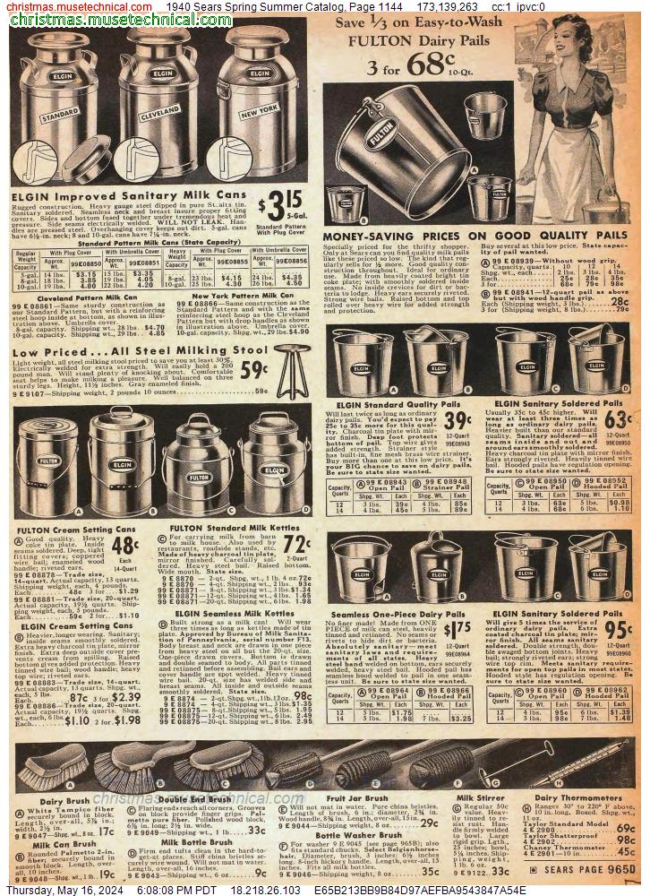 1940 Sears Spring Summer Catalog, Page 1144