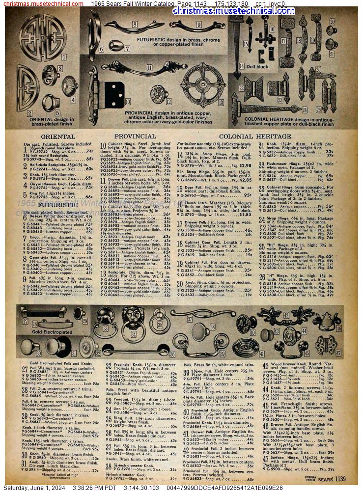 1965 Sears Fall Winter Catalog, Page 1143