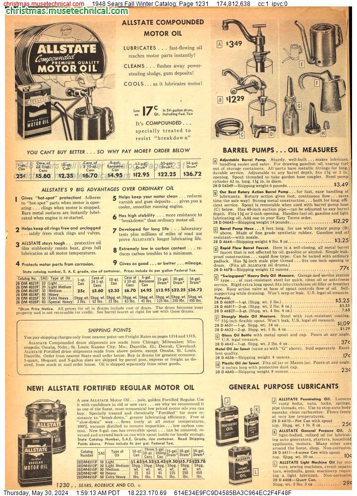 1948 Sears Fall Winter Catalog, Page 1231