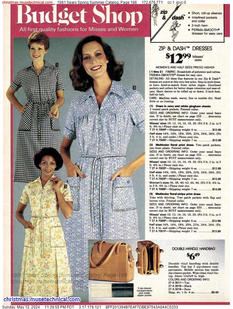 1981 Sears Spring Summer Catalog, Page 186