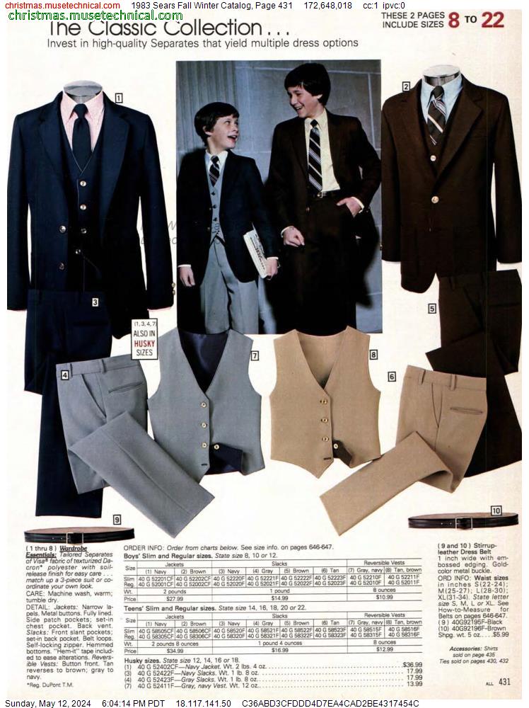 1983 Sears Fall Winter Catalog, Page 431