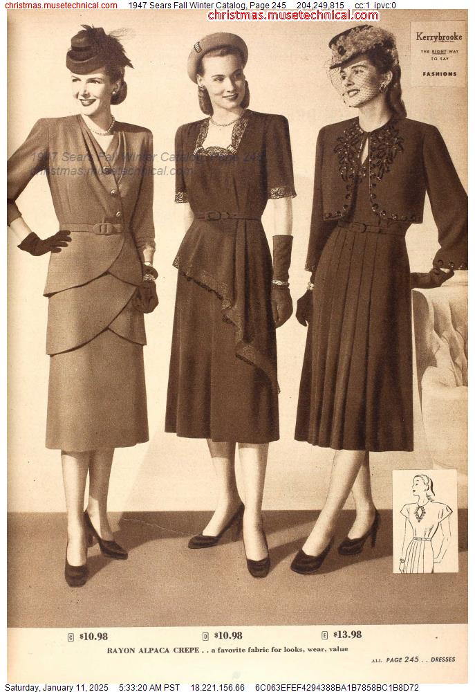 1947 Sears Fall Winter Catalog, Page 245