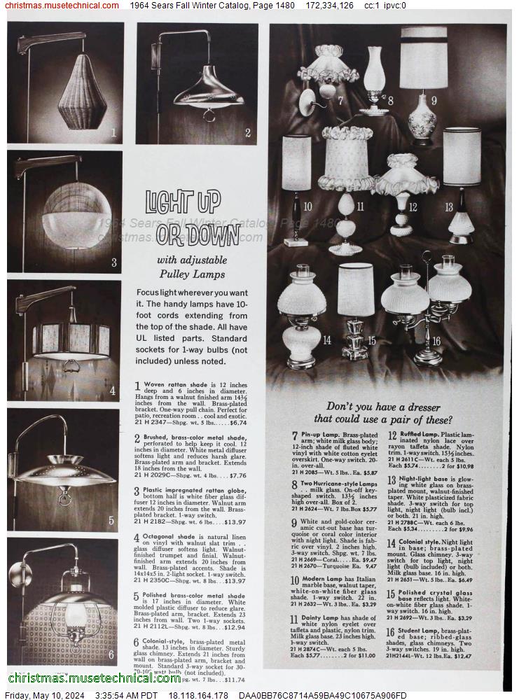 1964 Sears Fall Winter Catalog, Page 1480