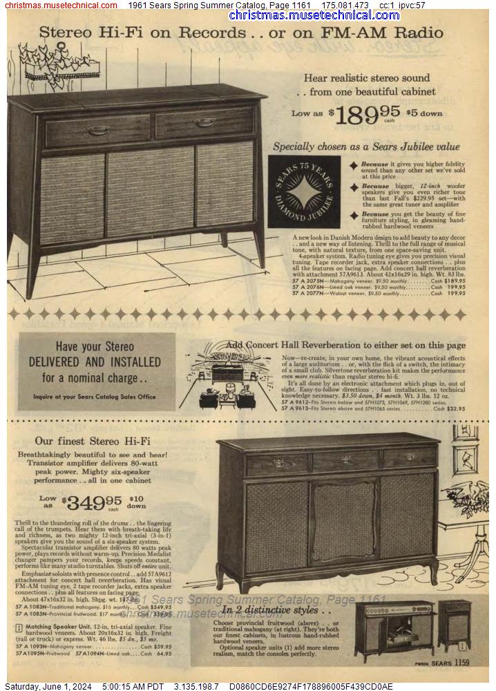1961 Sears Spring Summer Catalog, Page 1161