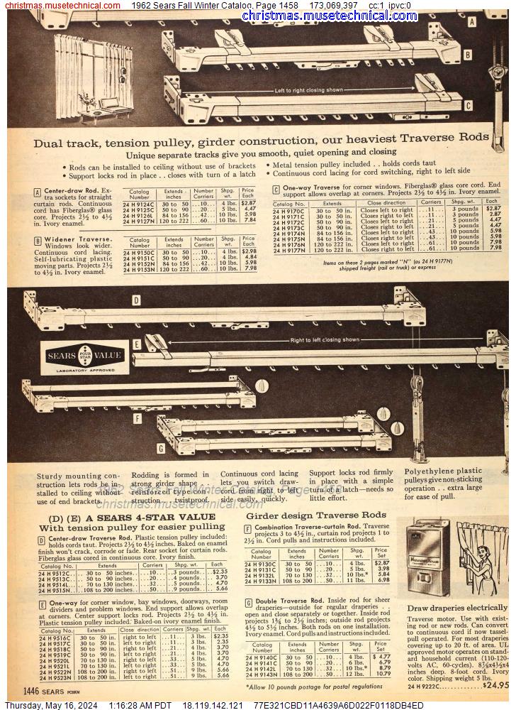 1962 Sears Fall Winter Catalog, Page 1458