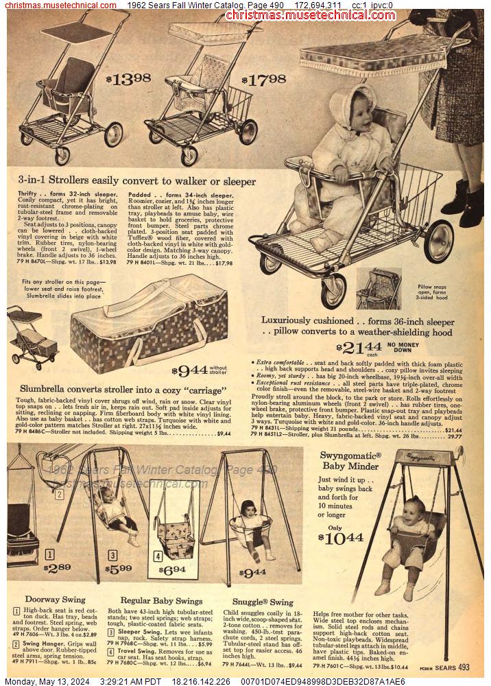 1962 Sears Fall Winter Catalog, Page 490