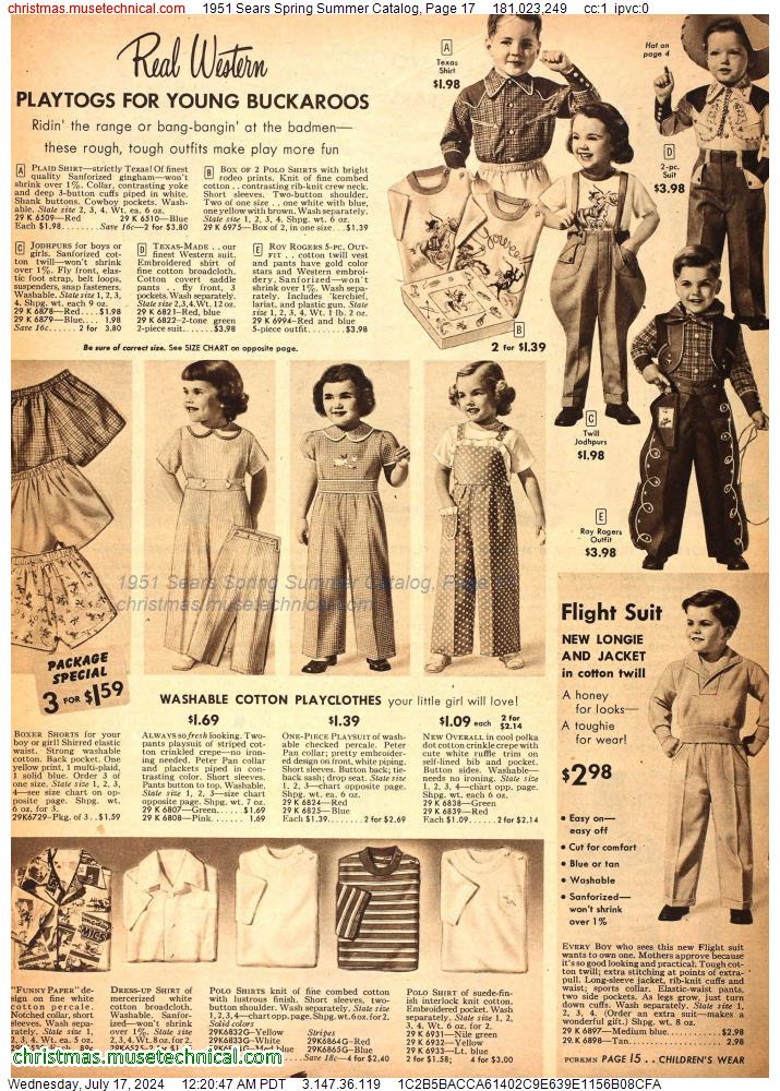 1951 Sears Spring Summer Catalog, Page 17