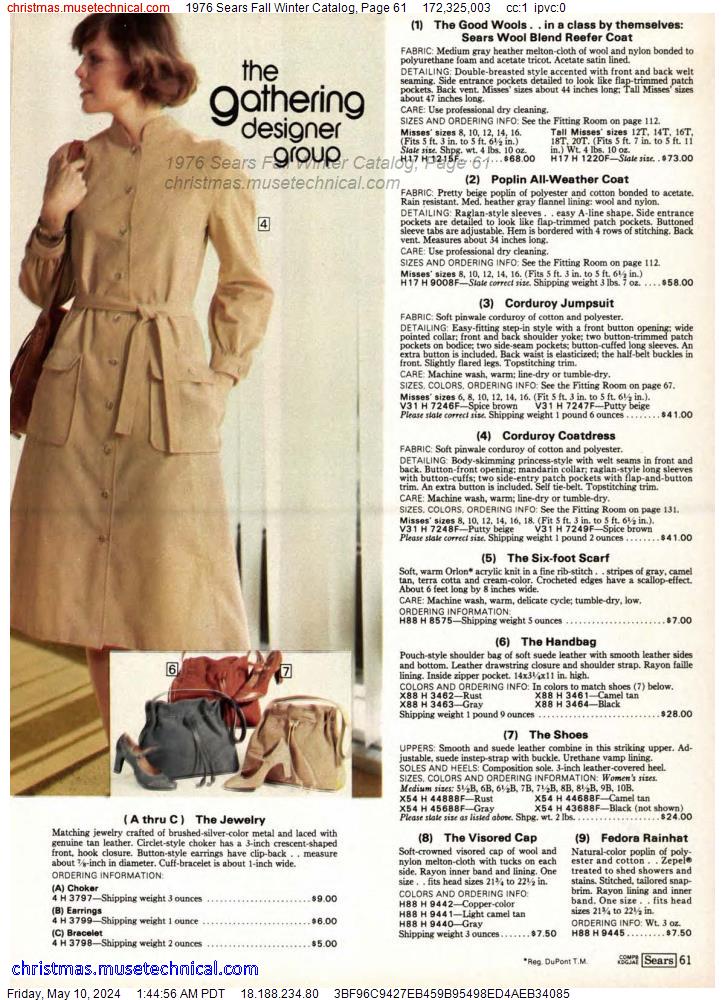 1976 Sears Fall Winter Catalog, Page 61