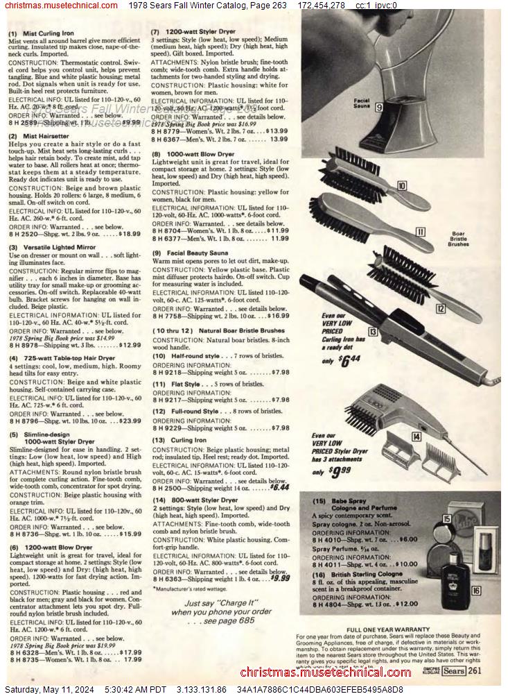 1978 Sears Fall Winter Catalog, Page 263