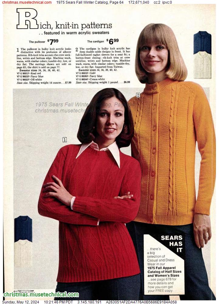 1975 Sears Fall Winter Catalog, Page 64 - Catalogs & Wishbooks