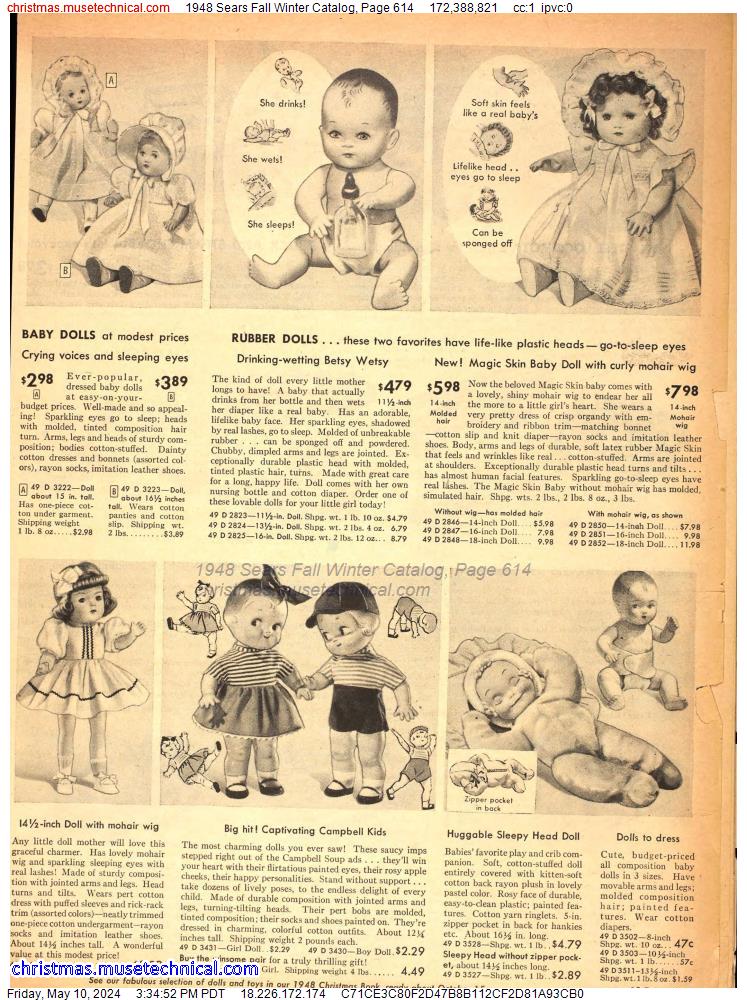 1948 Sears Fall Winter Catalog, Page 614