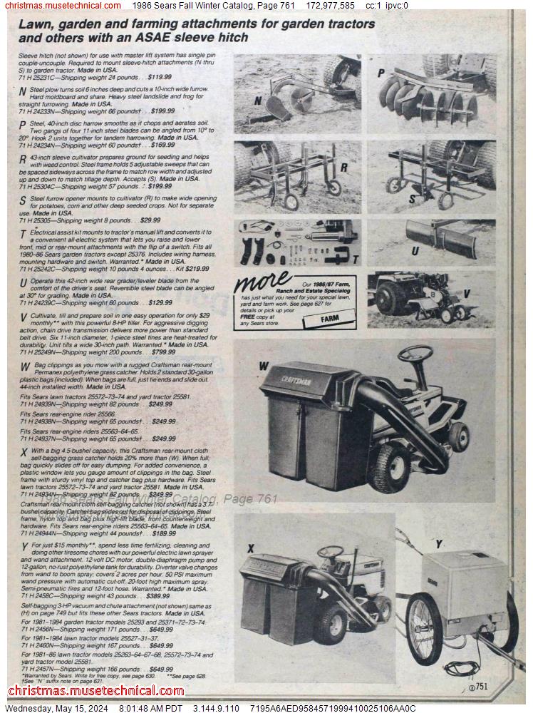 1986 Sears Fall Winter Catalog, Page 761