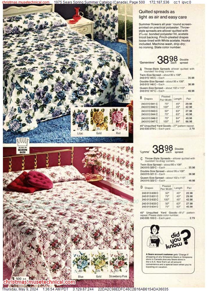 1975 Sears Spring Summer Catalog (Canada), Page 500