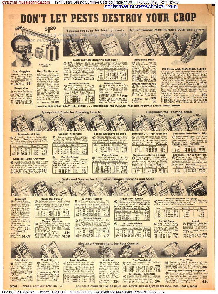 1941 Sears Spring Summer Catalog, Page 1139